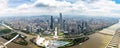 July 2017 Ã¢â¬â Guangzhou, China Ã¢â¬â Panoramic view of Guangzhou central business district and of the Pearl River